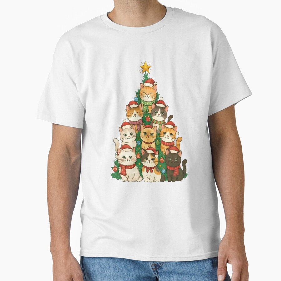 Cat Christmas Tree Christmas Cat Family Cute Christmas Animal by bethanyrodgers6
