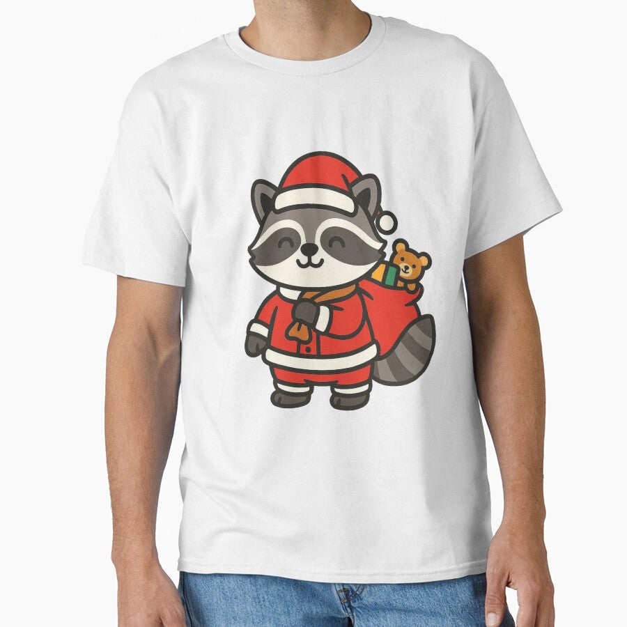 Raccoon in Santa Coat with Toys – Funny Christmas Animal by Confuzz1ed