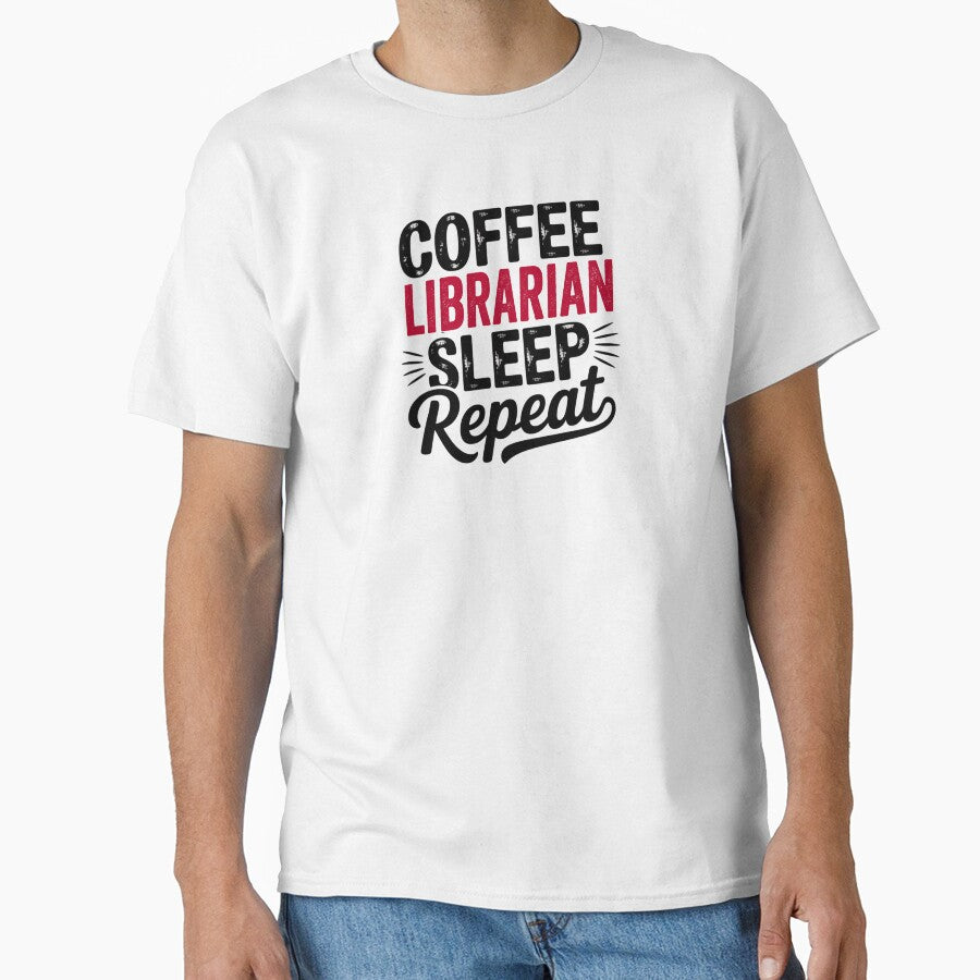 Coffee Librarian Sleep Repeat - Funny Librarian Lover by Watsonarts