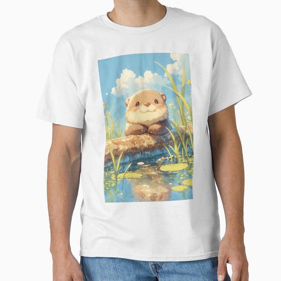 Playful Otter in a Sunny Meadow by AshiraCreations