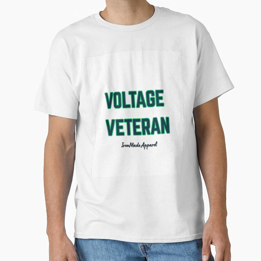 Voltage Veteran Electrician T-Shirt – Funny Electrician Gift for Lineman, Electrical Worker, Journeyman Electrician Pride Shirt by IronMade Apparel