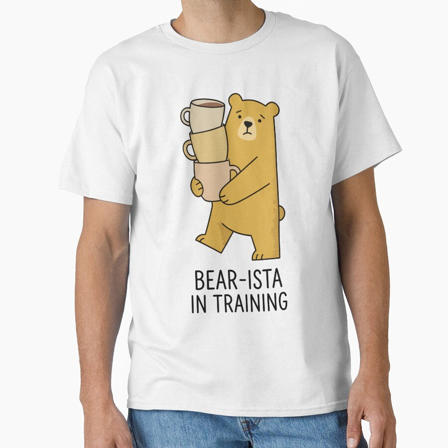 Bear-Ista In Training Cute Bear Stacking Coffee Cups by Amir Faysal
