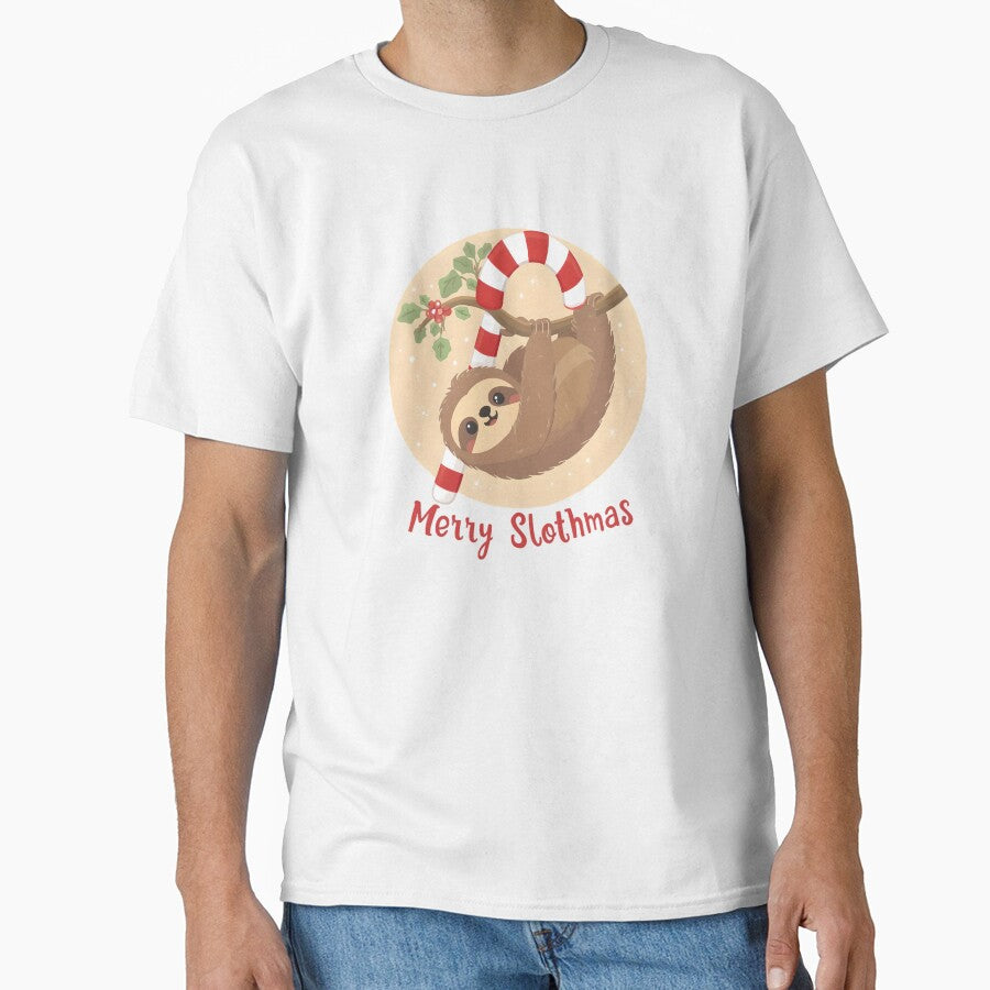 Merry Slothmas – Cute Sloth Christmas Candy Cane Design by gavinroyal