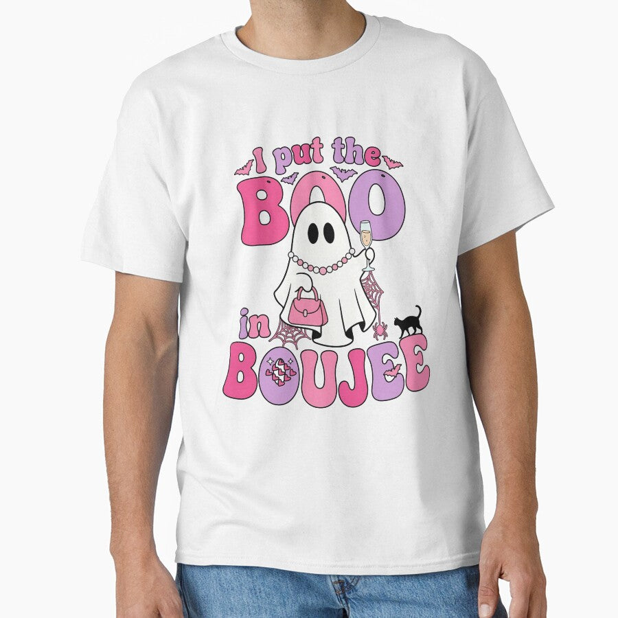 I Put The Boo In Boujee Pink Halloween Ghost by KroghDs