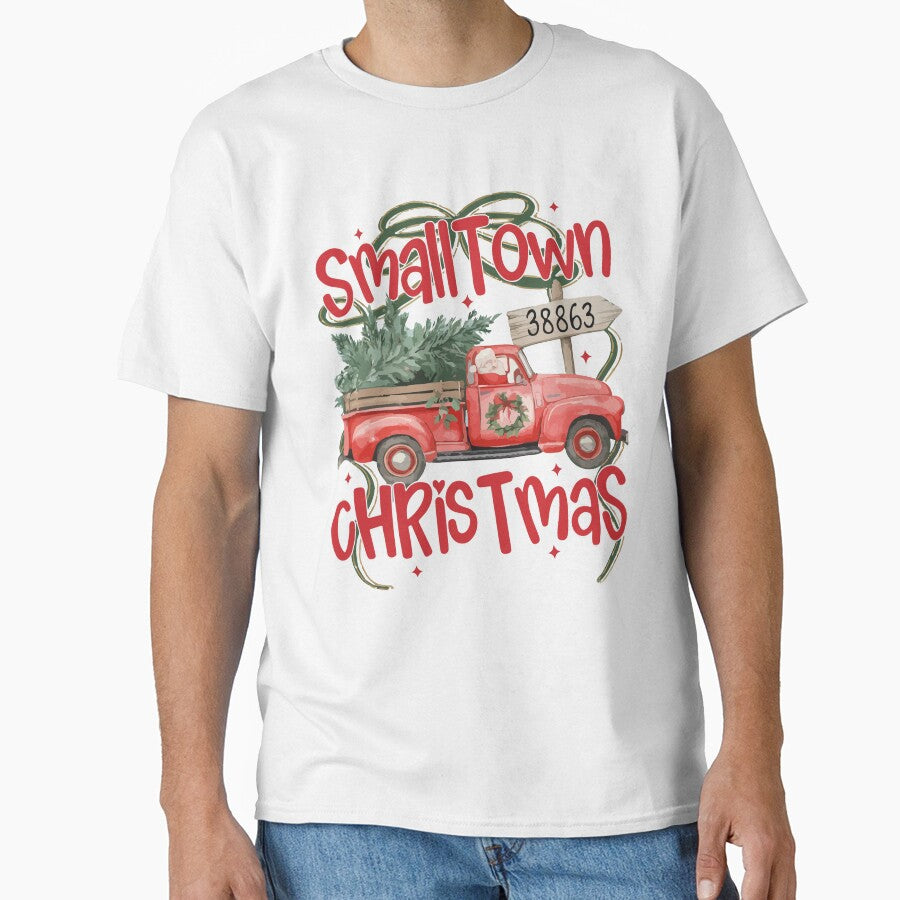 Custom Zipcode Small Town Christmas Coquette | Retro Red Truck Vintage Holiday Aesthetic Design by kiralynstration