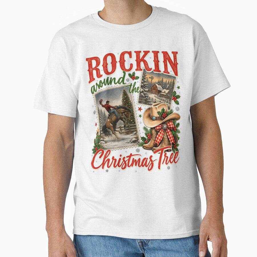 Western Cowboy Christmas Ranch Rockin Holiday by varin-studio