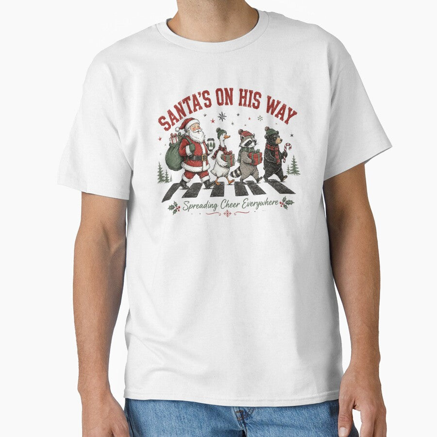 Santa's On His Way Retro Christmas Animal Squad by DYAFLK