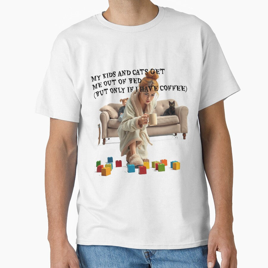 Kids Cats Coffee - Funny Mom T-Shirt by MancanoCo
