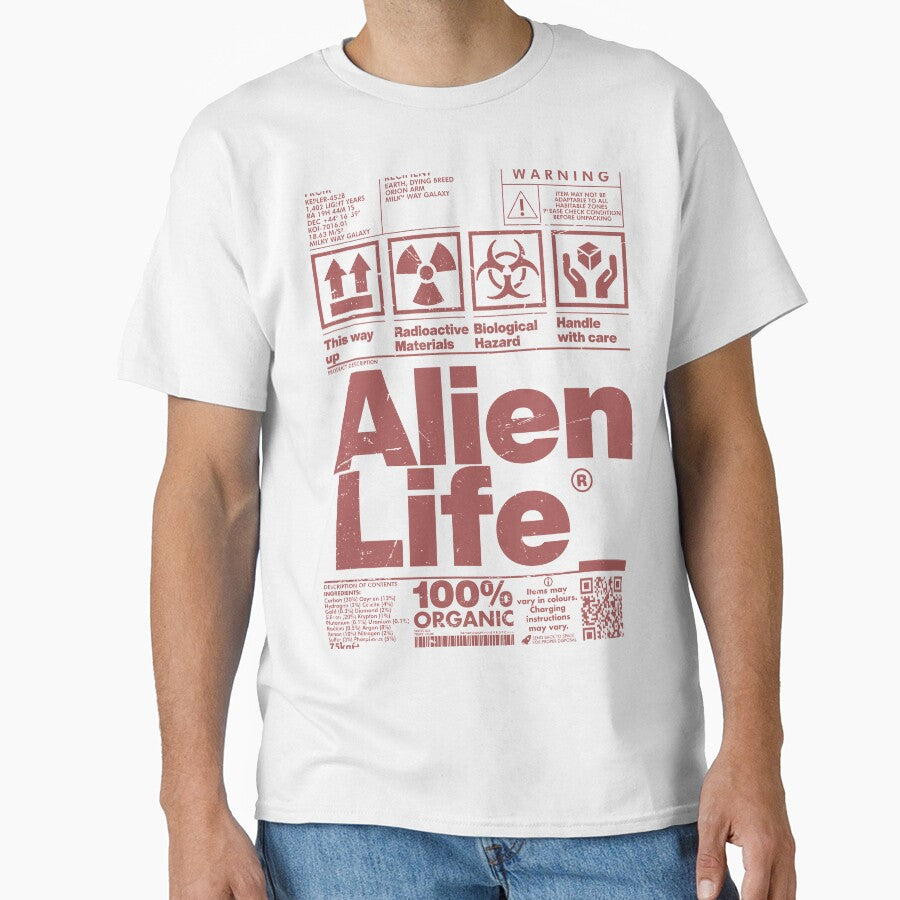 Alien Life Package Label In Rust Pink by allincolors