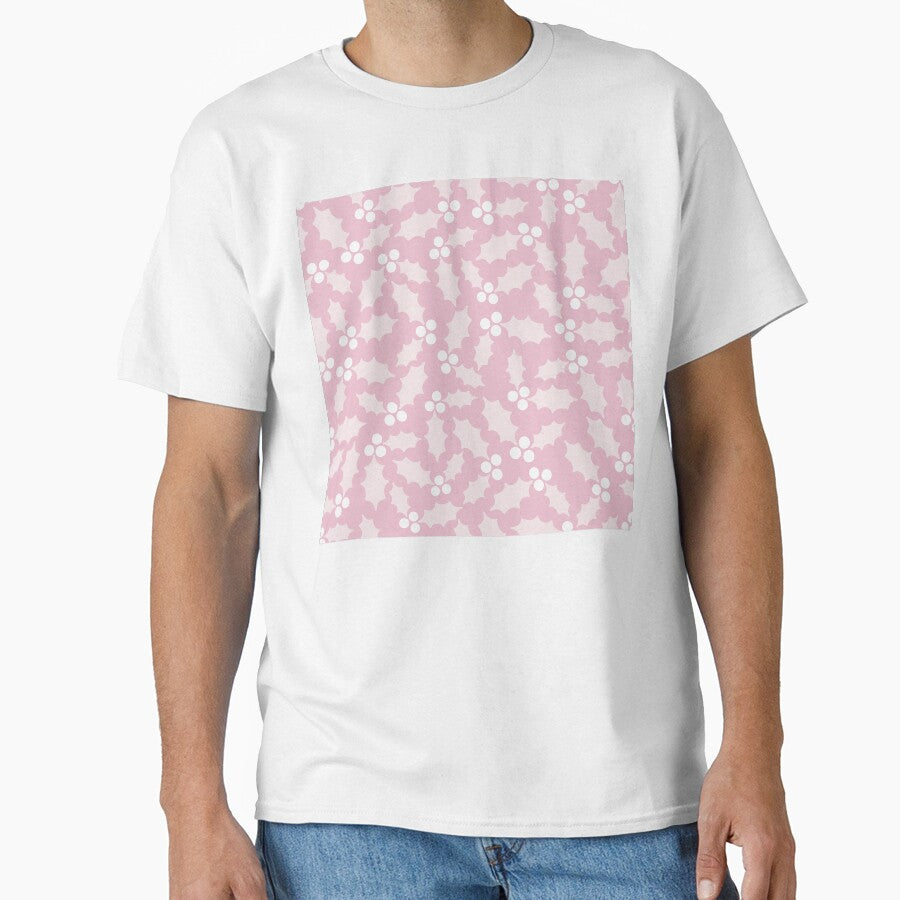 cute christmas mistletoe berries pink pattern by winterpumpkin