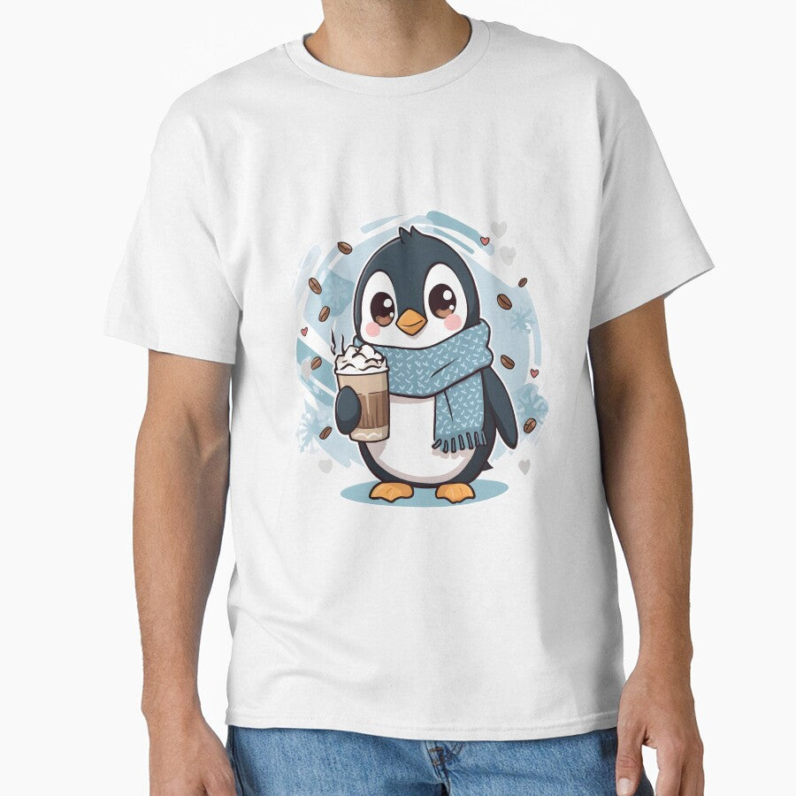 Cute Coffee Penguin Sticker | Kawaii Winter Penguin with Latte | Cozy Penguin Illustration by dreamz-world