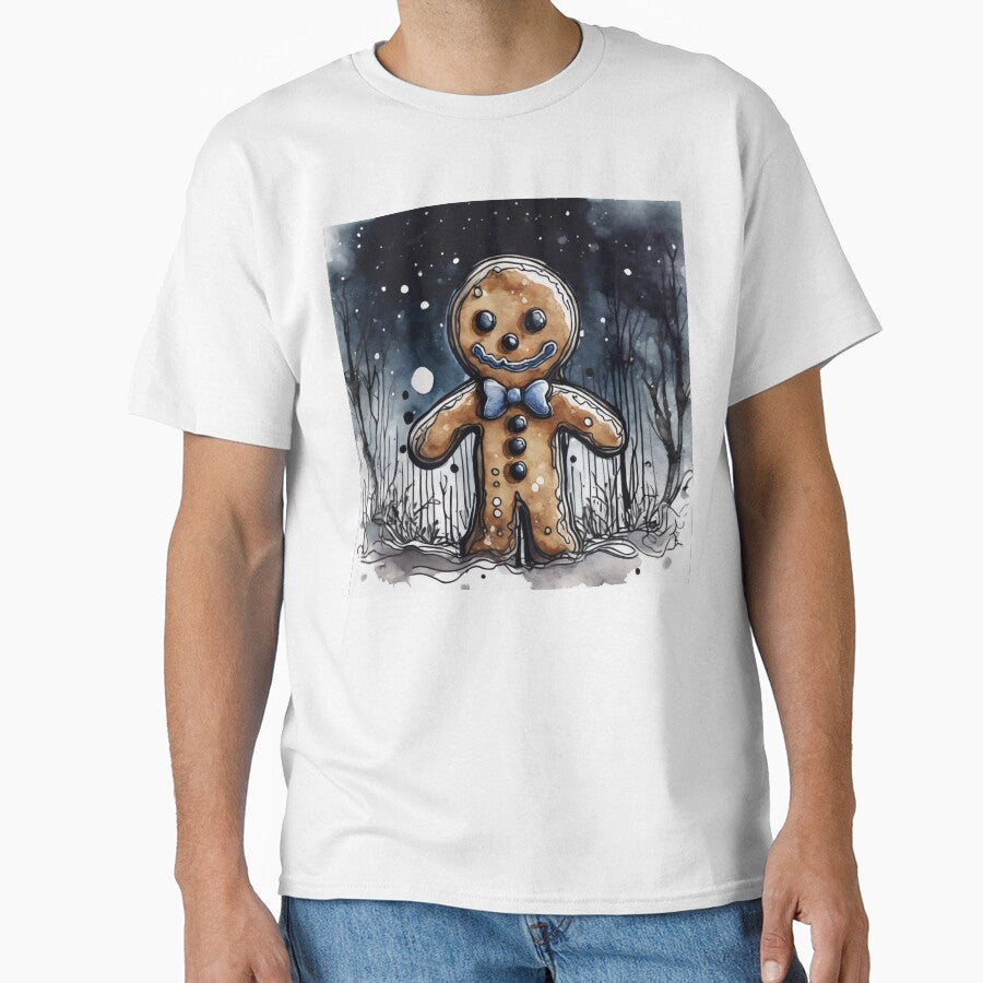 Christmas and Holiday Gingerbread man - Watercolor & Ink 1 by KBMediaArt