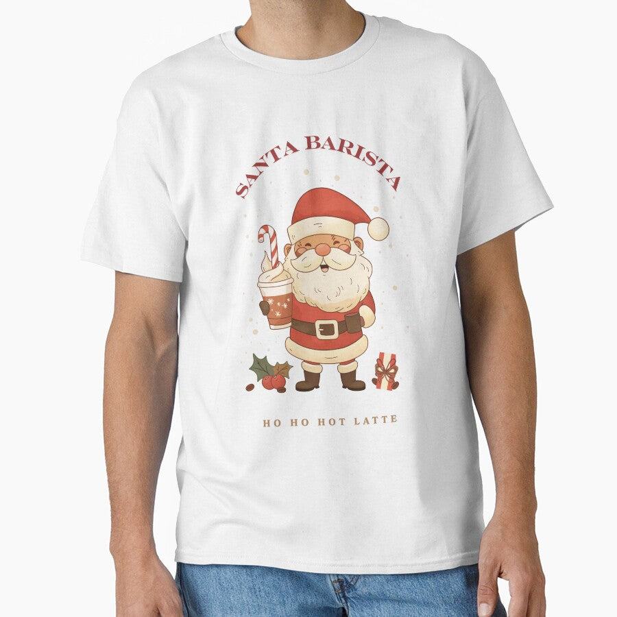 Santa Barista – Fun Christmas Coffee Design | Ho Ho Hot Latte | Cute Christmas Barista Artwork by LWDesignLab