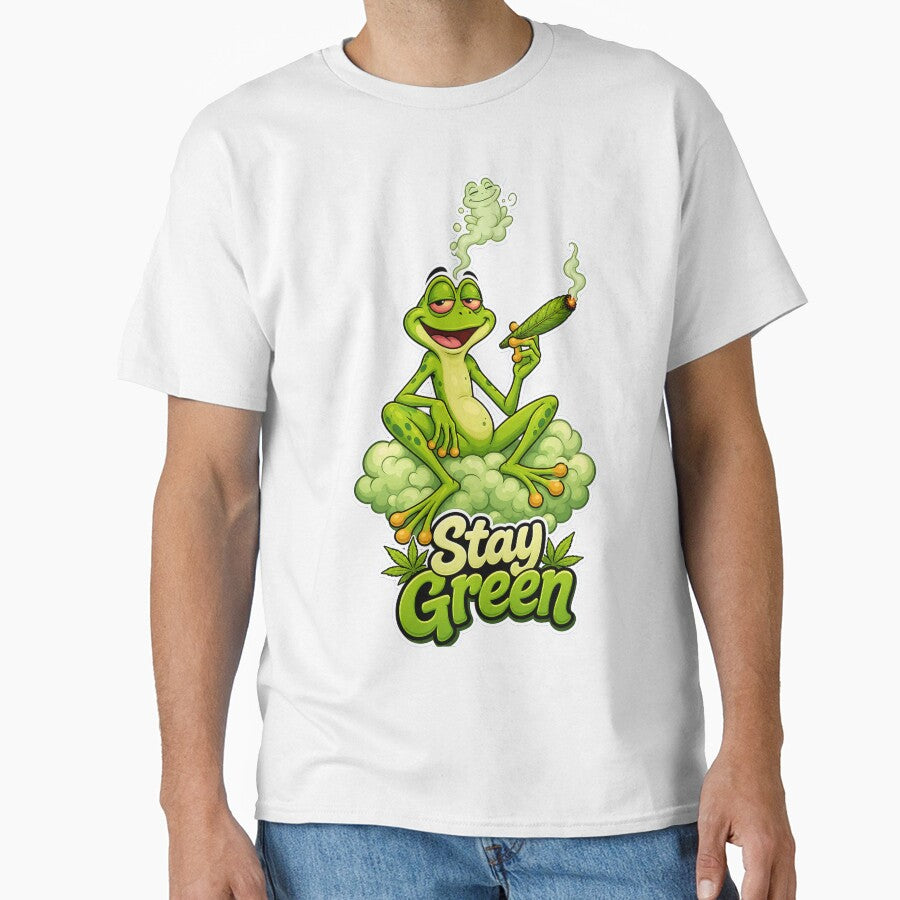 Stay Green – Chill Smoke Frog Cartoon by Halbeskilo