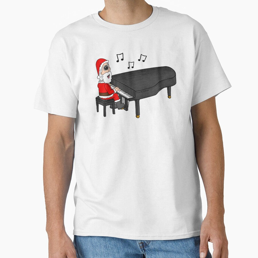 Santa Playing Grand Piano, Christmas Pianist Music Teacher by doodlerob