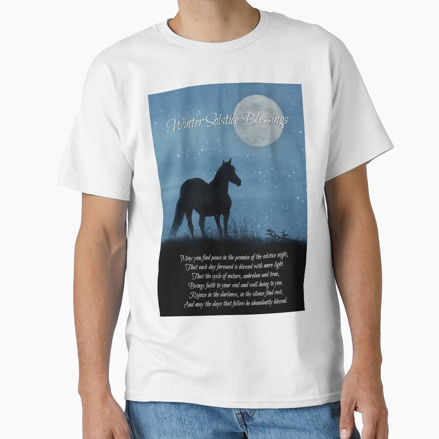 Horse and Moonlight Night Winter Solstice Blessings by Stephanie Laird