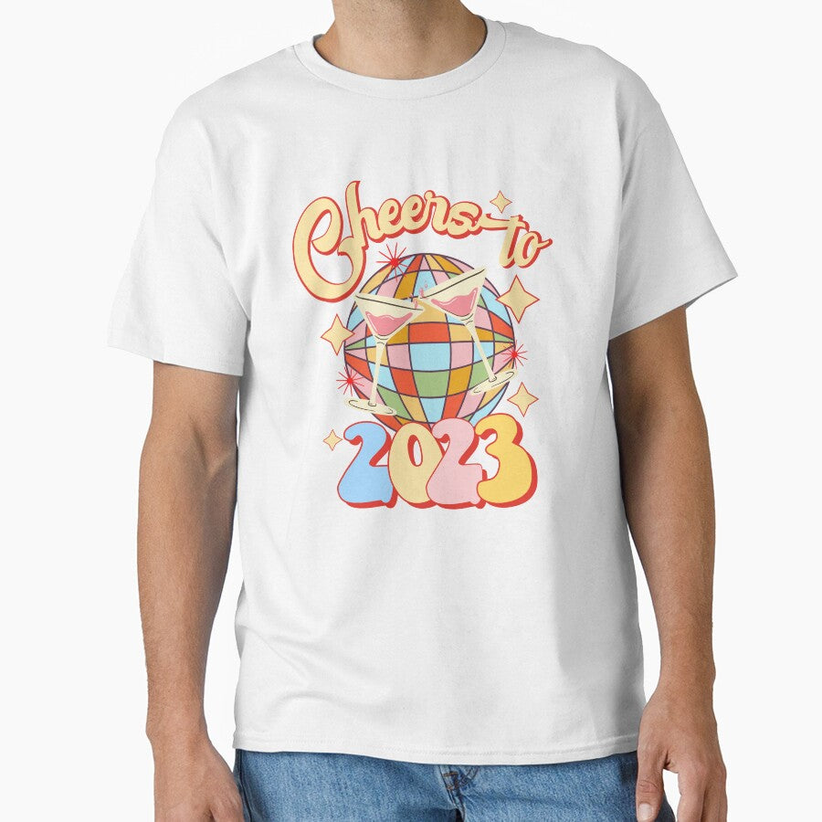 Happy new year 2023 cheers to 2023 retro disco ball New Year’s Eve party by DesignsbyMona