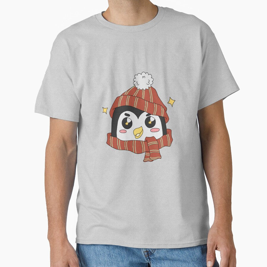 Cute Penguin in Red Sweater & Beanie  Christmas Holiday Design by PeppersArt