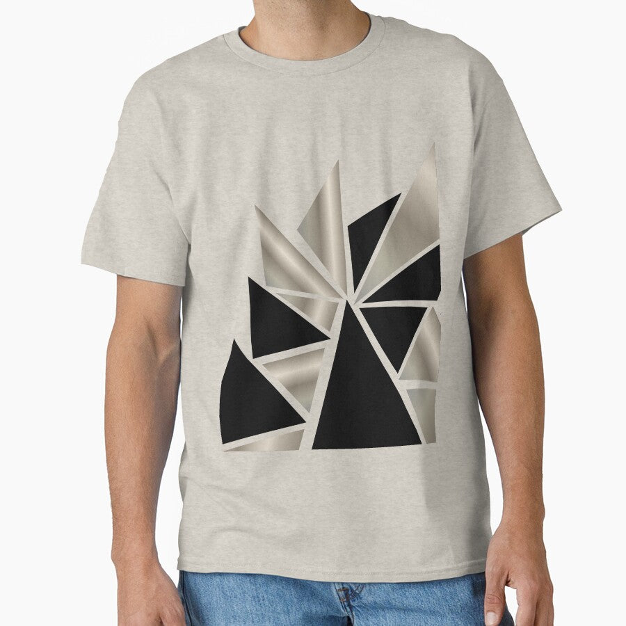 Silver and Champagne Abstract Geometric Shards by Typomuse-studio