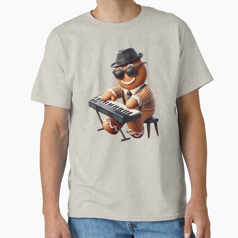 Gingerbread Jazz Keyboard Player - Fun Holiday Music Design by BlankCanvasHaHa