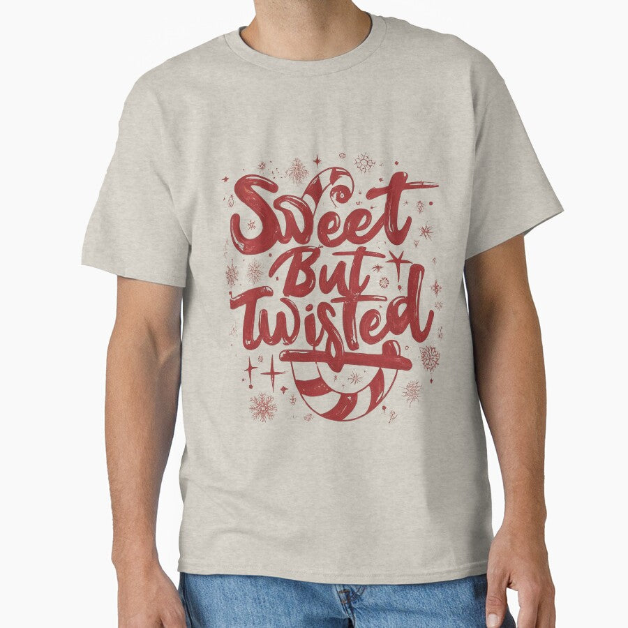 Candy Cane Sweet But Twisted Christmas holiday Quote Saying Candy Cane by Otmanestickers
