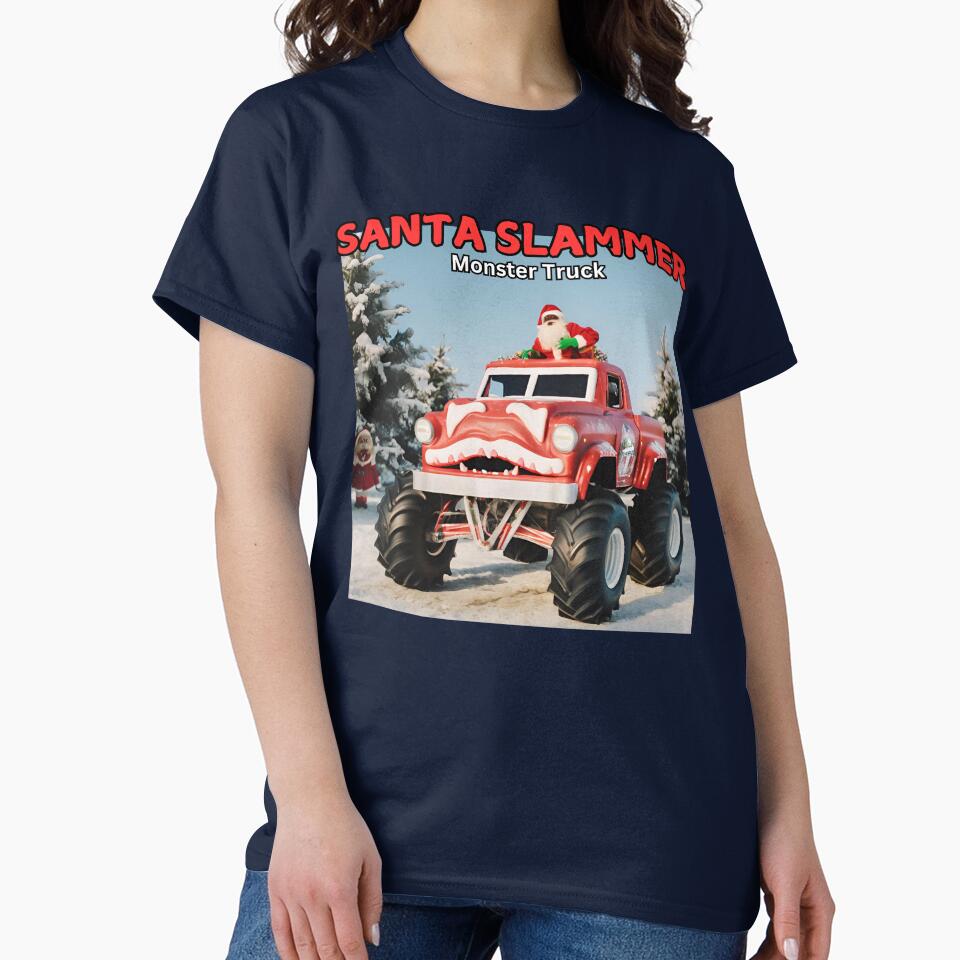 SANTA SLAMMER Christmas Monster Truck by FroggyFly Designs