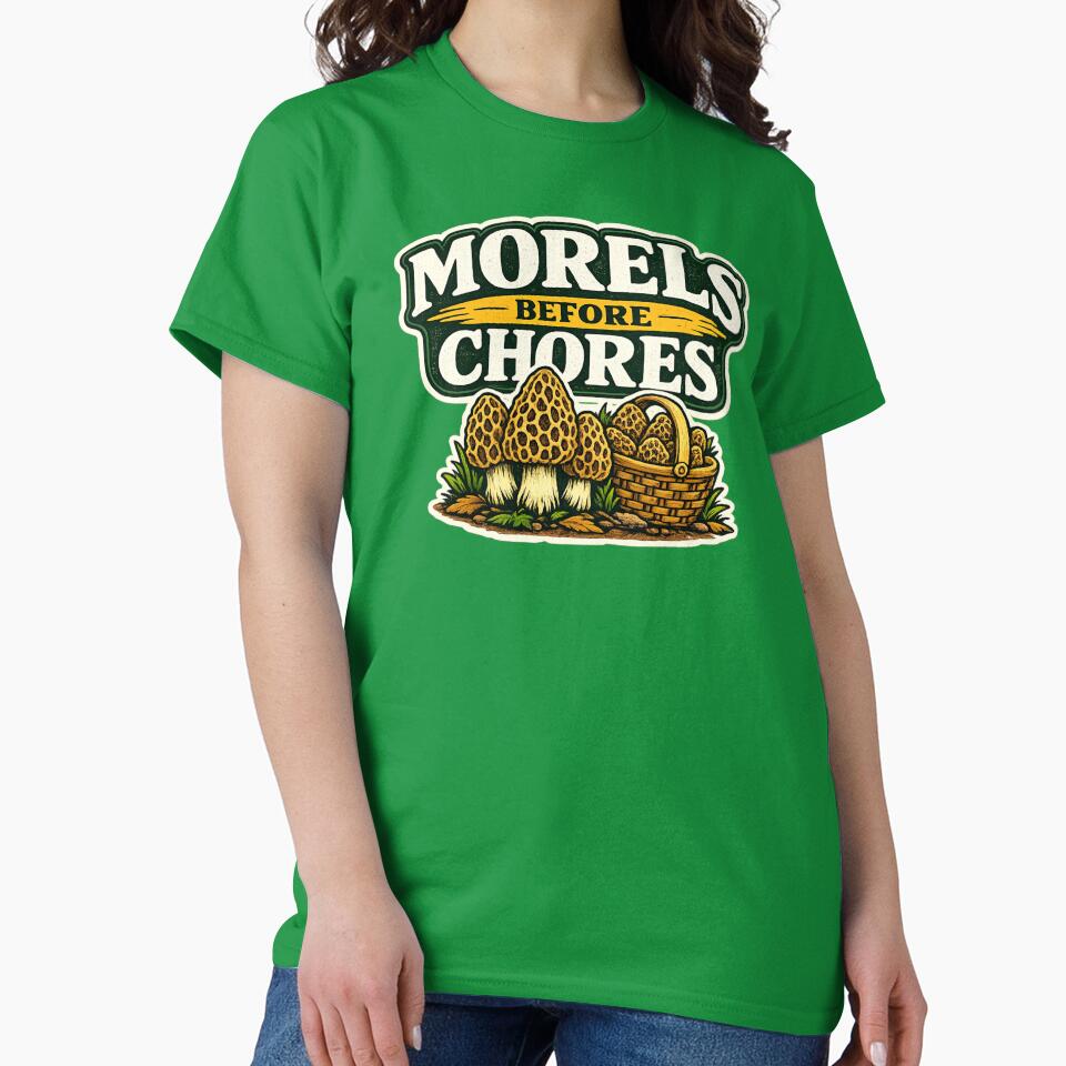 Vintage Morel Mushroom Foraging Illustration by OddHobbyClub