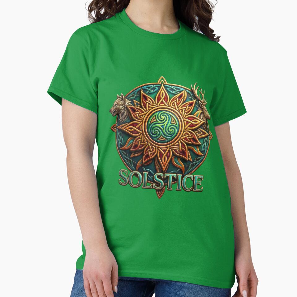 Celtic Solstice Triskel Wolf Deer Design | Pagan Celtic Symbol Art by Cauldron Crafts