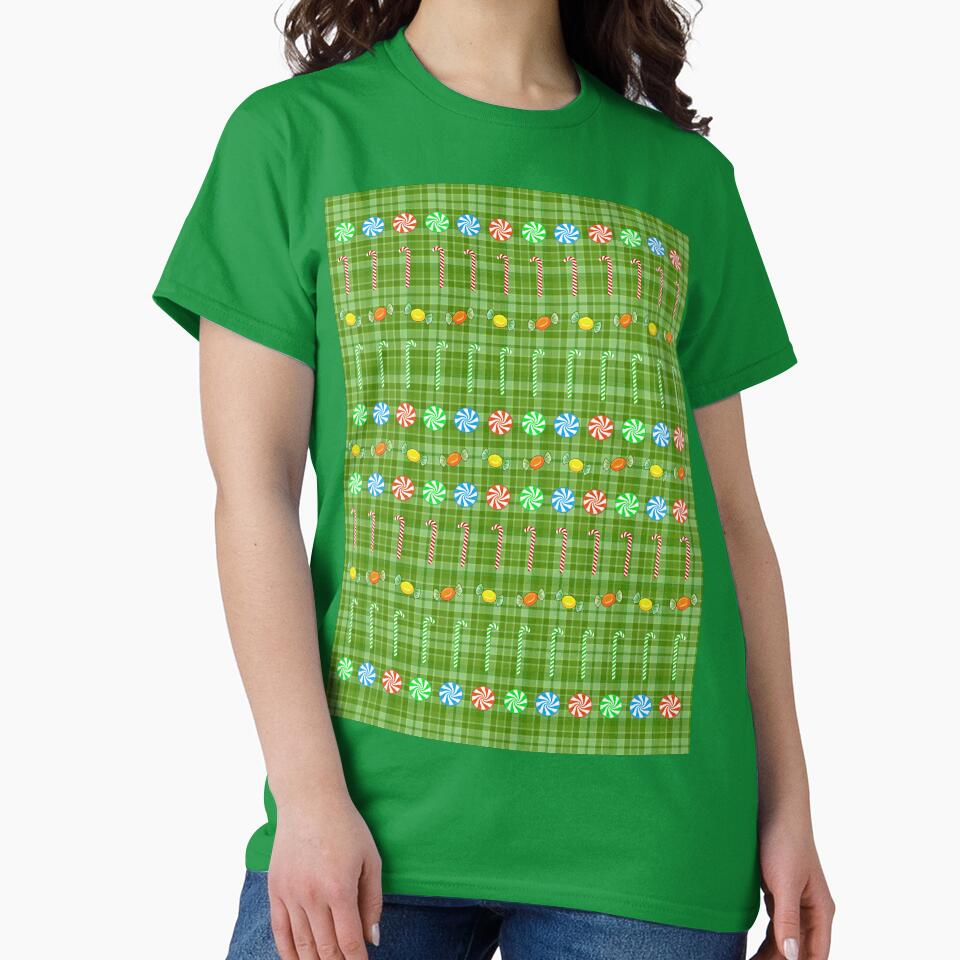 Green Merry Christmas Candy Canes by Sartoris Art