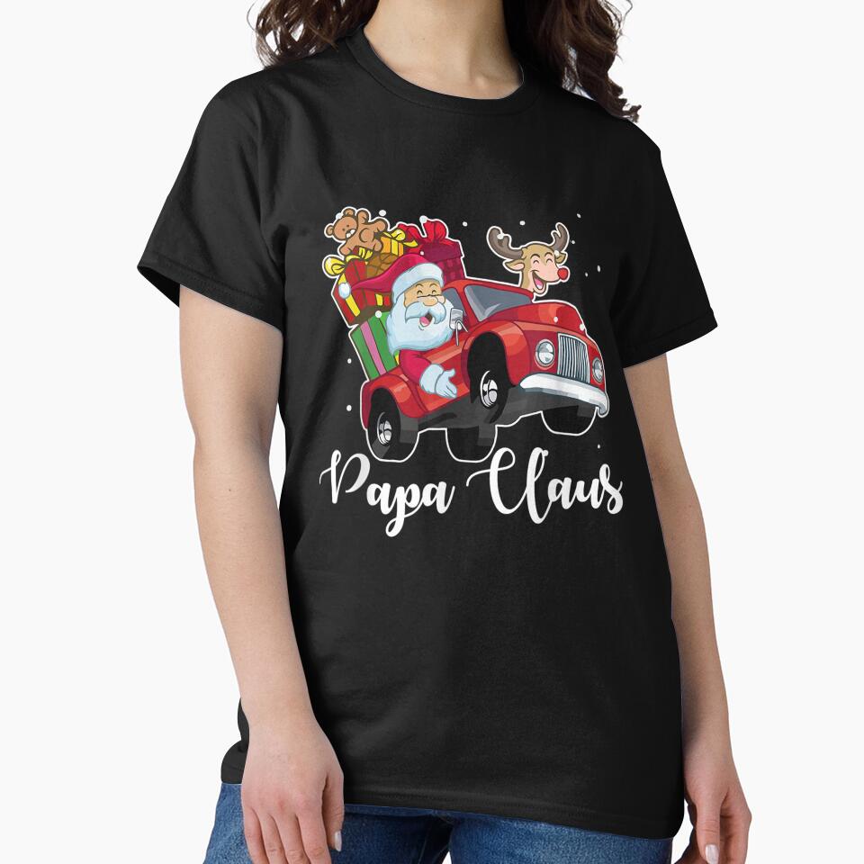 Mens Papa Claus Truck Christmas by lishakaren