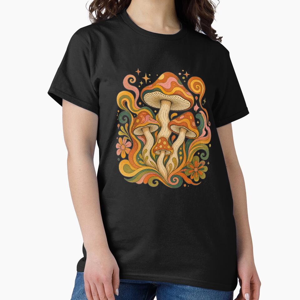 Psychedelic Retro Mushroom Garden | Groovy Mushroom Vibes by Galskap
