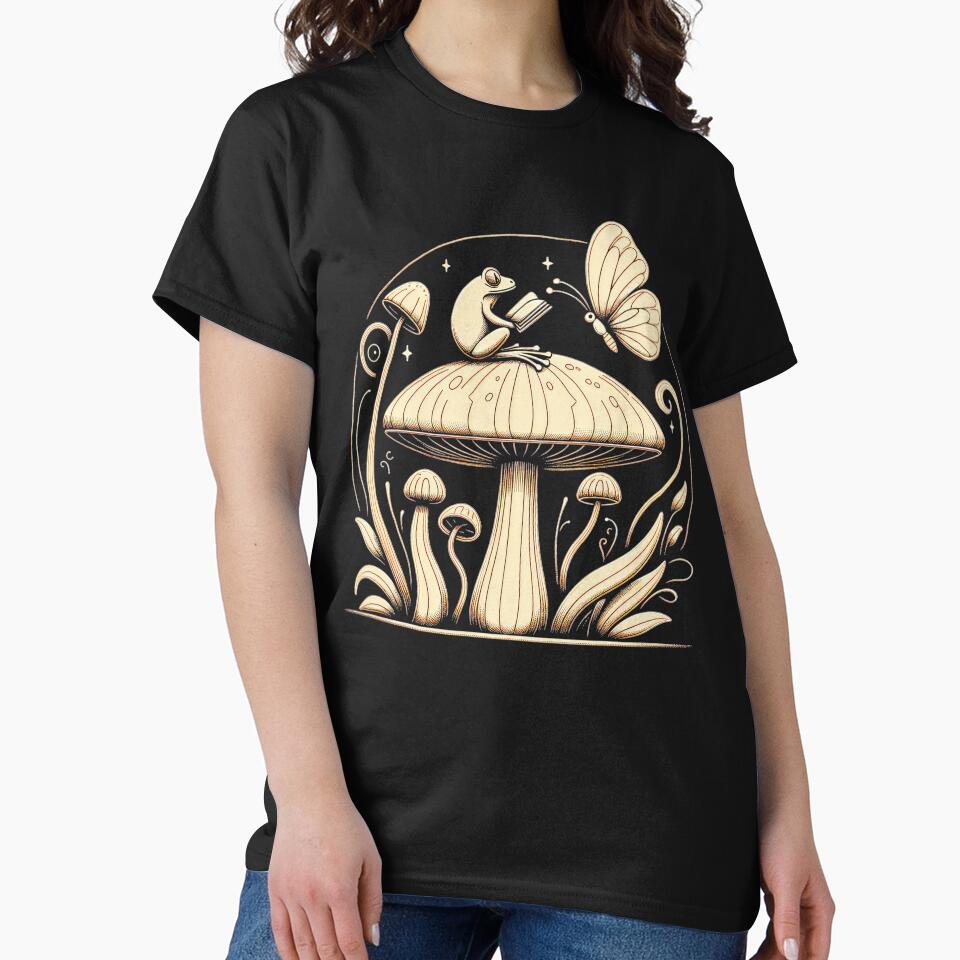 Cottagecore Mushroom Frog Dark Academia Women Goblincore by BlueBerry-Pengu