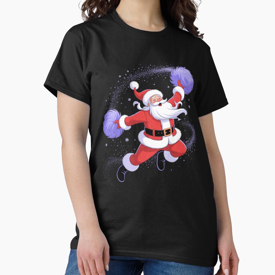 Cheerleading Christmas Cheering Santa Claus Cheer by RayArmstrong