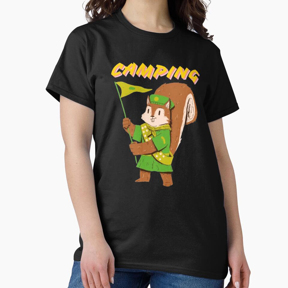 Fun Squirrel Scout Camping Design with Flag by MSHobbies