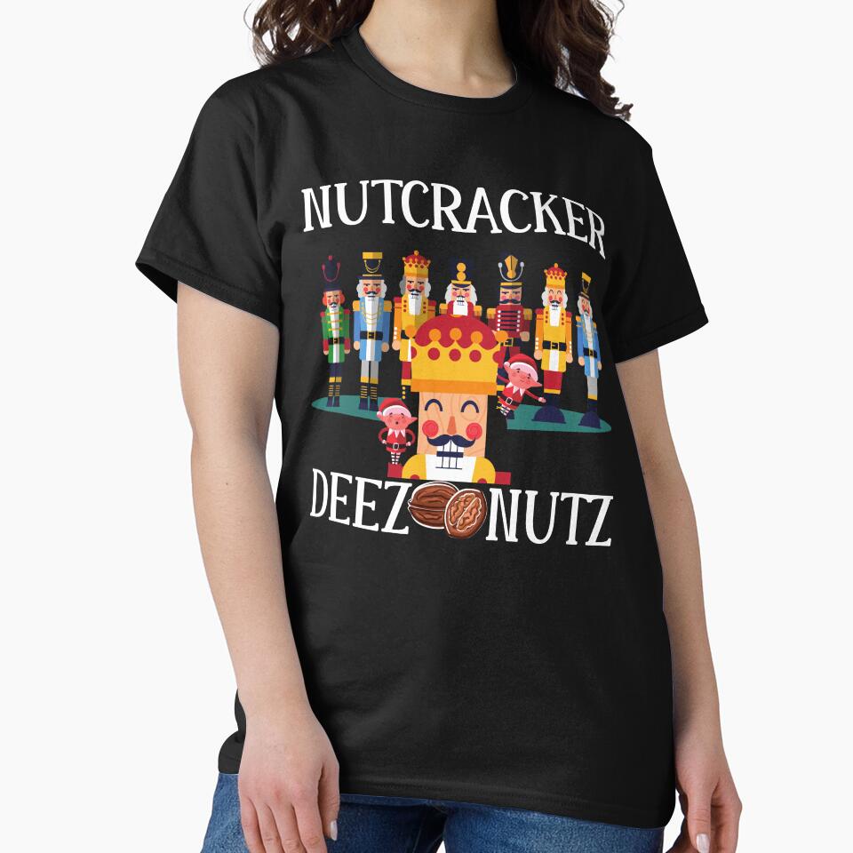 NUTCRACKER DEEZ NUTZ FUNNY UGLY CHRISTMAS SWEATER (WHITE LETTERING) by Wheeler-Styl3