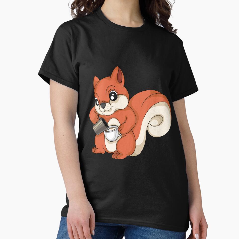 Squirrel Pouring Latte Art Coffee Lover Barista by DSWShirts
