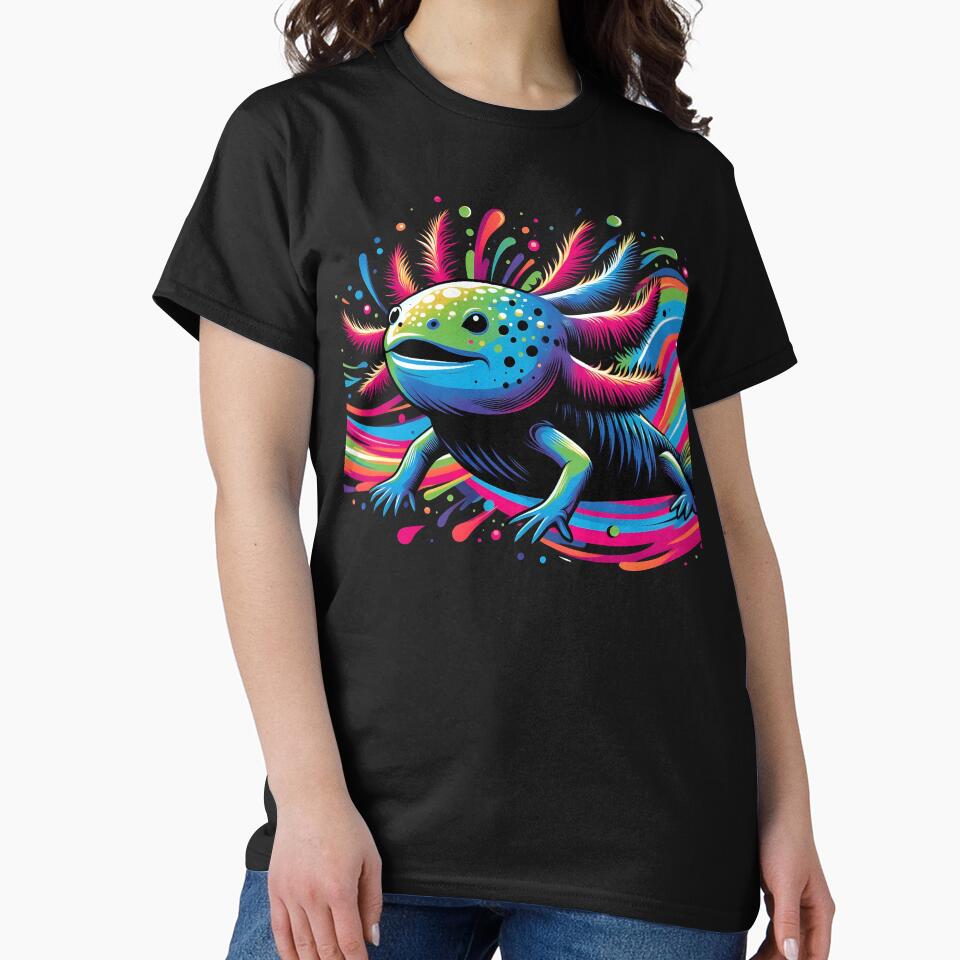 Axolotl Pop Art Axolotl Paint Splashes Cute Axolotl Colorful by MTRBSK11
