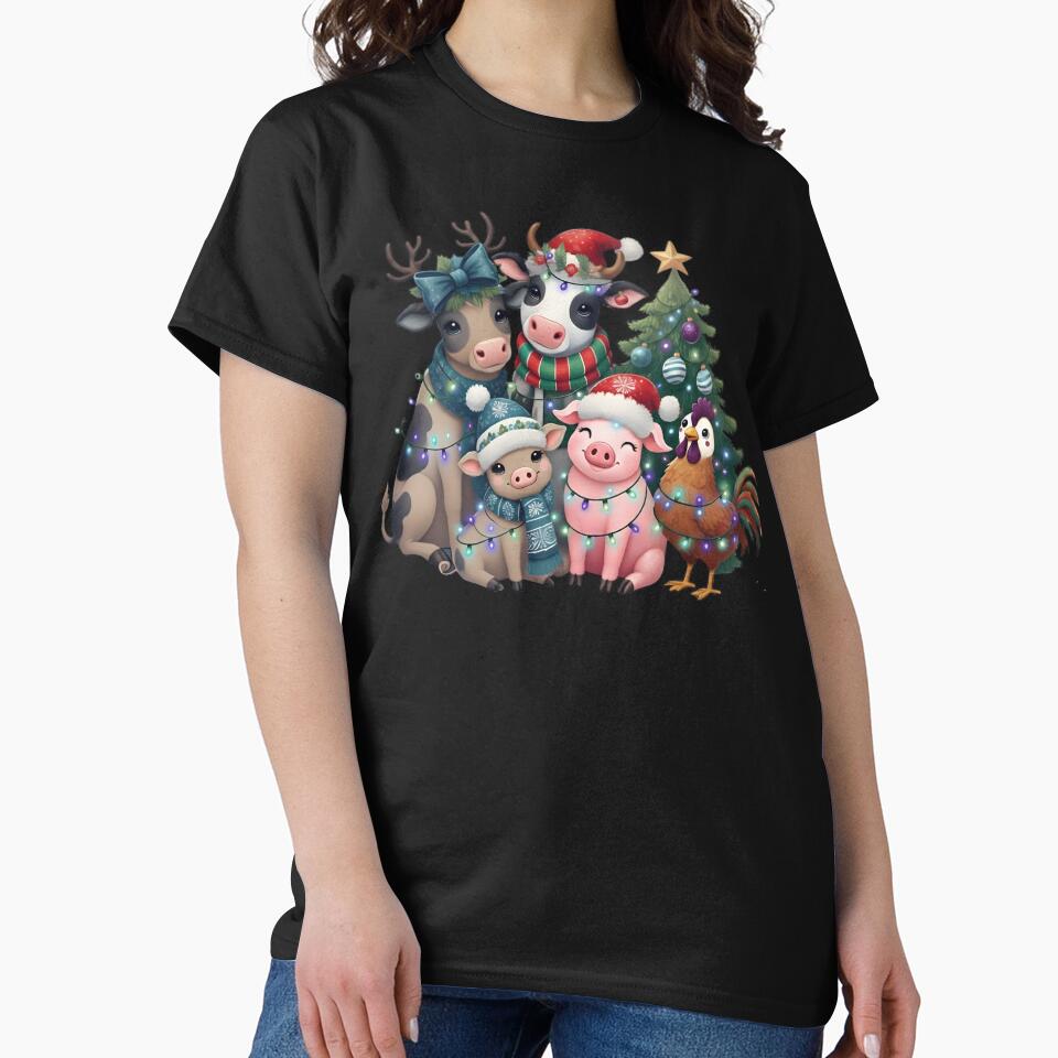 Christmas Farm, Western Christmas, Cow, Pig, Chritsmas, Merry Chritmas, Merry Xmas, Trending by DesignDenDo ⭐⭐⭐⭐⭐