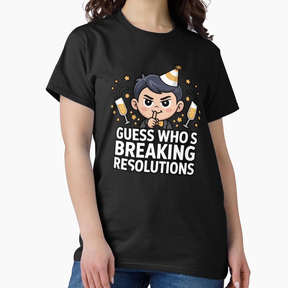 Secretly Breaking New Year Resolutions Joke Funny Cartoon Man by chattsuede