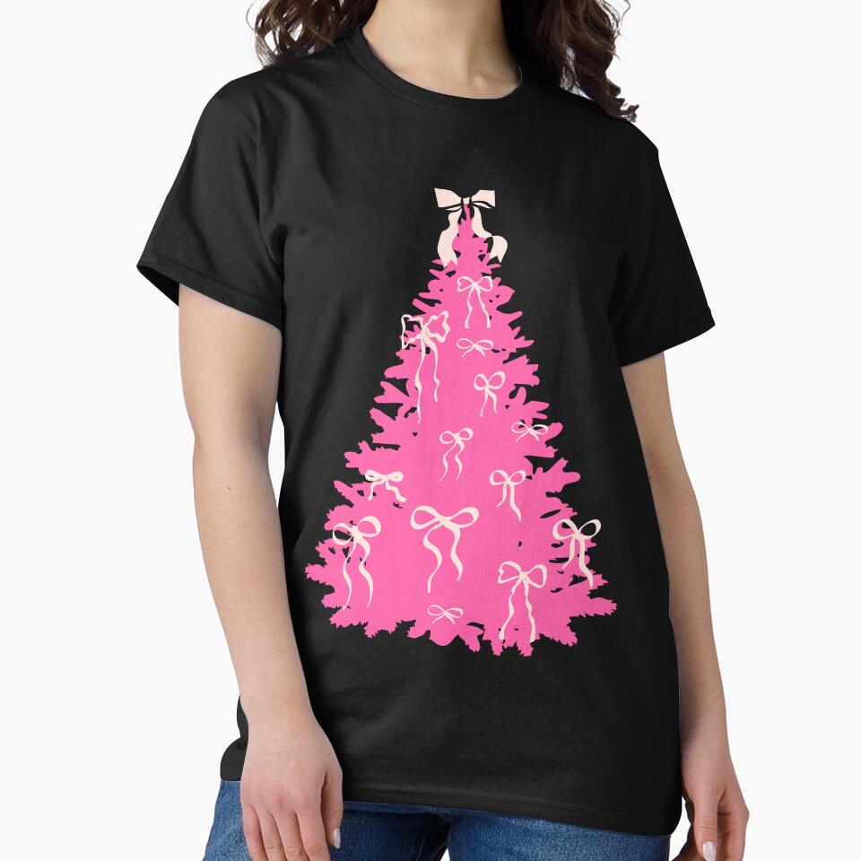Pink Christmas Tree Coquette with Bows by MaiZephyr