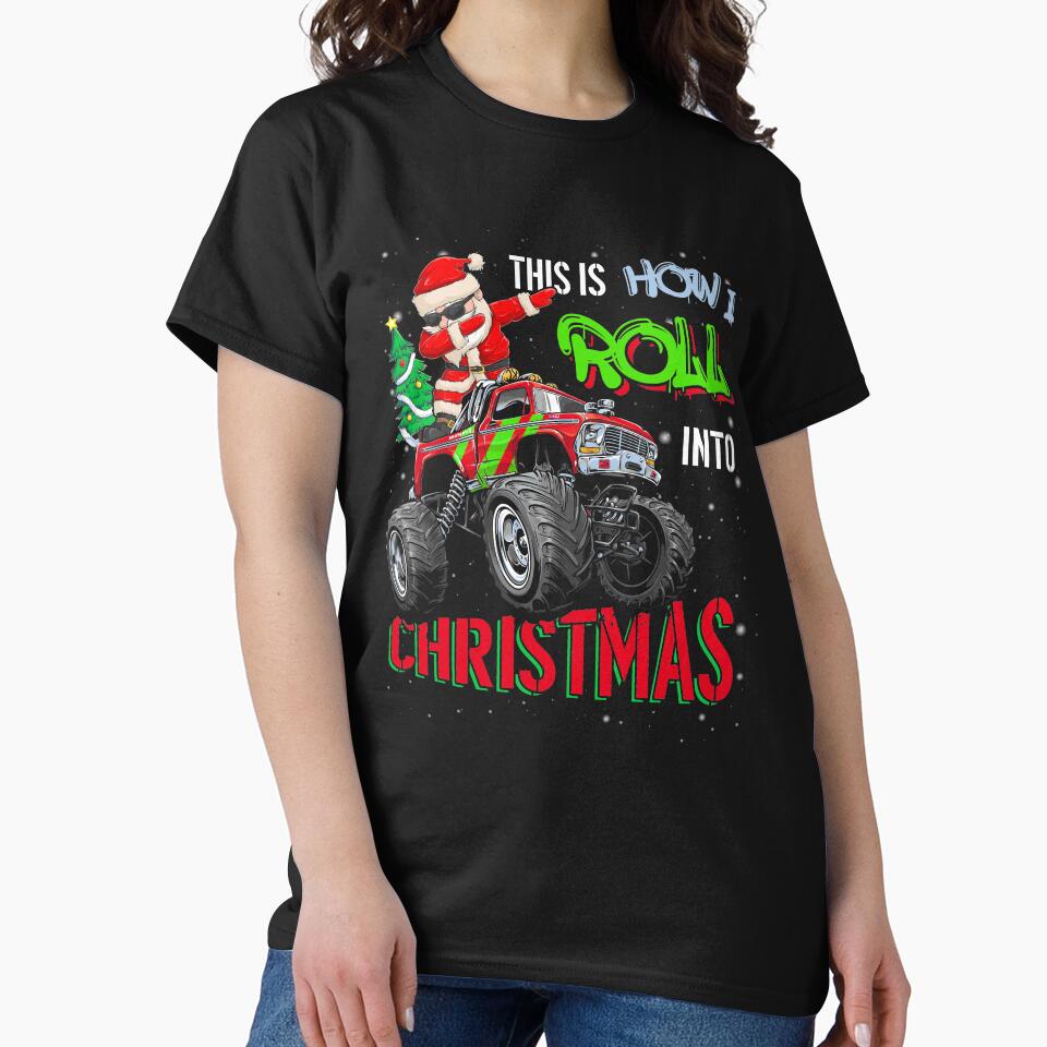 Dabbing Santa Claus Monster Truck Boys Christmas Xmas Truck by BaseStore