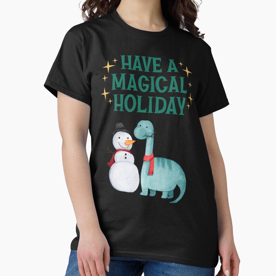 Dinosaur and Snowman Holiday by CraftyrCreator
