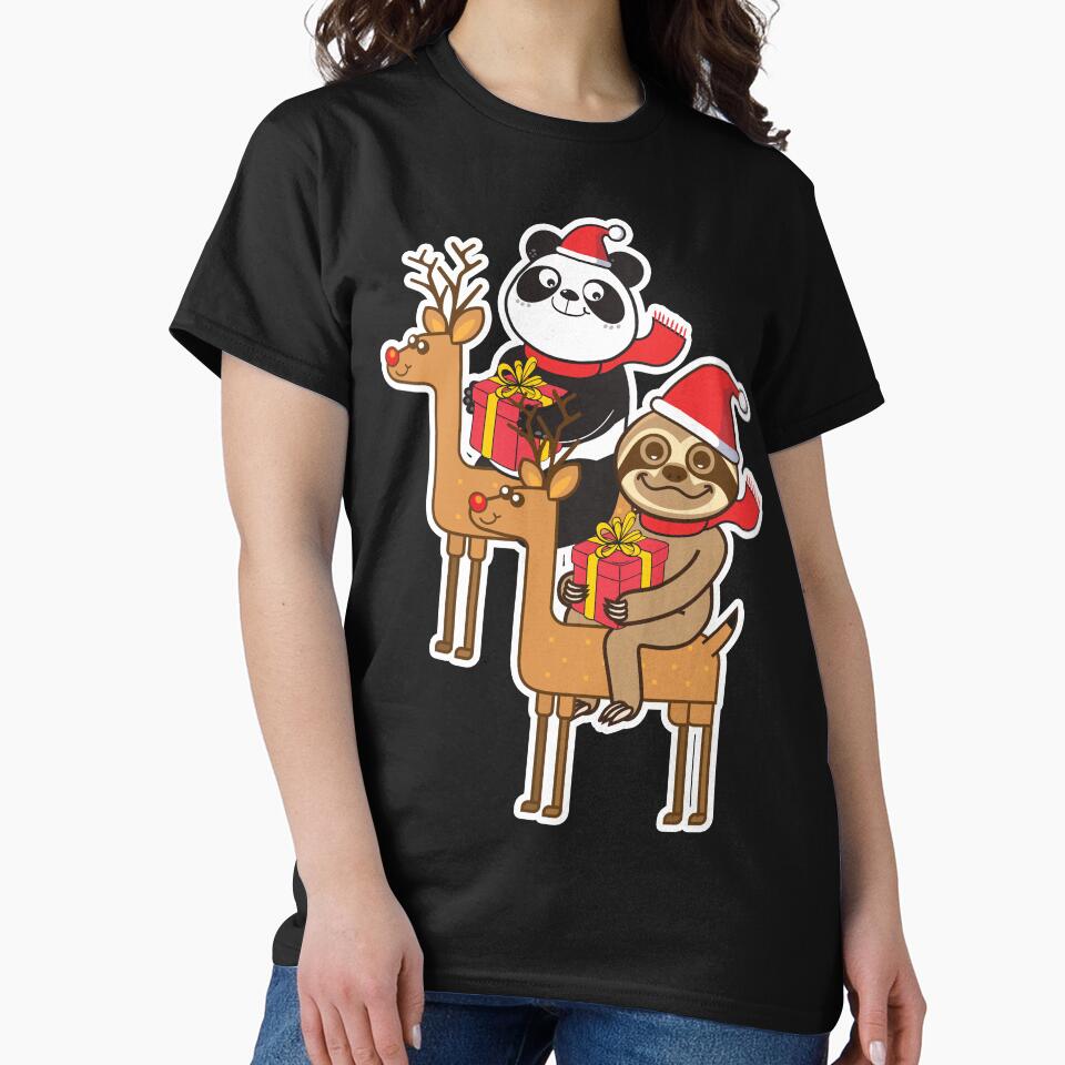 Sloth Panda Xmas by plushism