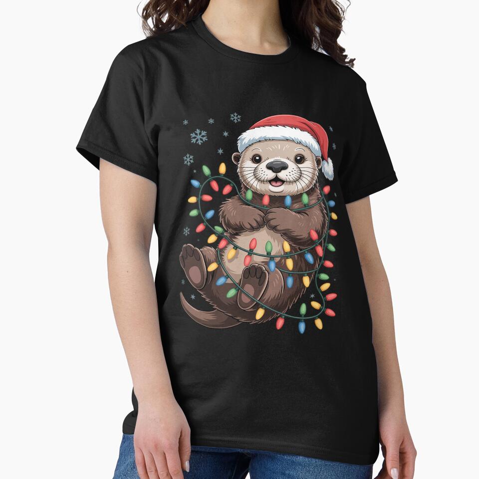 Otter Christmas lights ornament by VladoZork