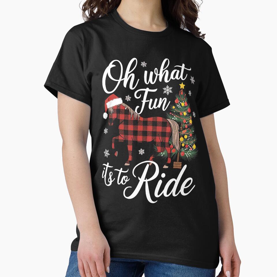 Oh What Fun It Is To Ride Horse Riding Christmas by WildPalette-Art