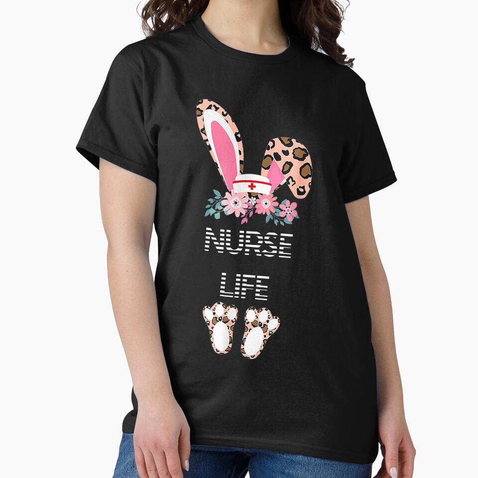 Nurse life cheetah print Easter bunny - Nursing by Designs Of all kinds