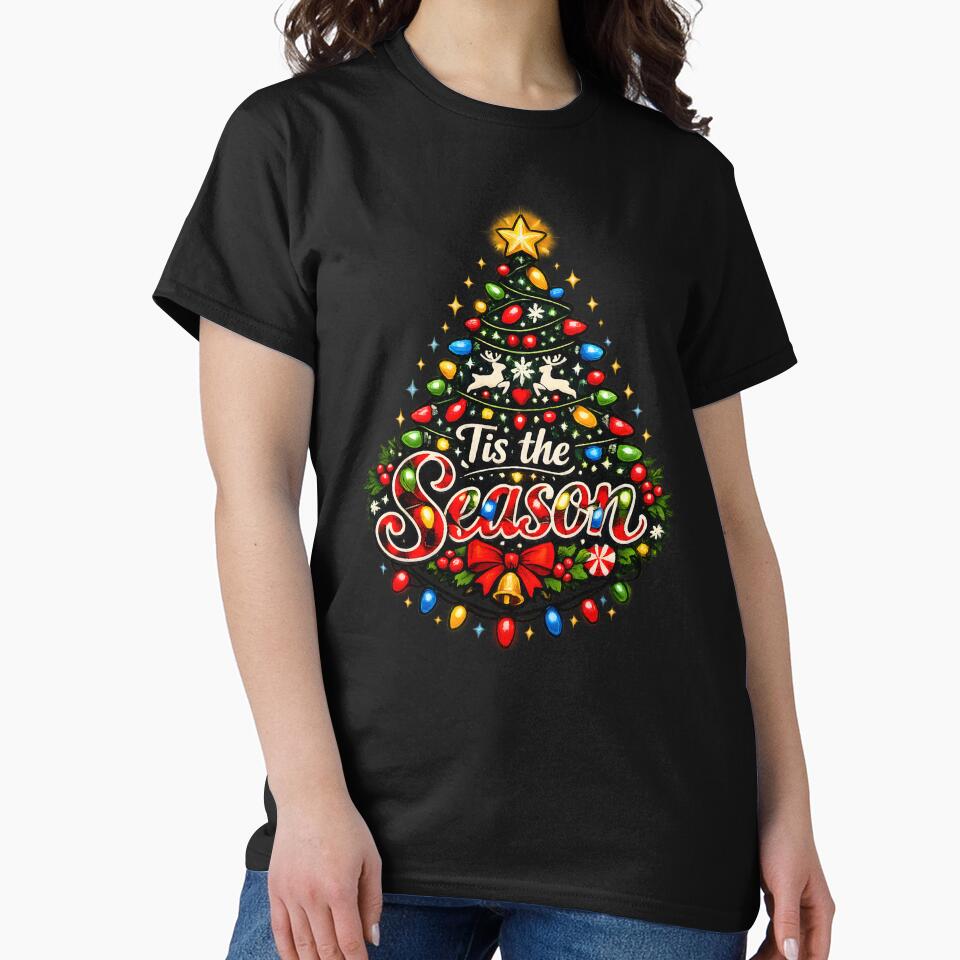 'Tis the Season Christmas Lights Pattern Christmas Design by KristenosNehk