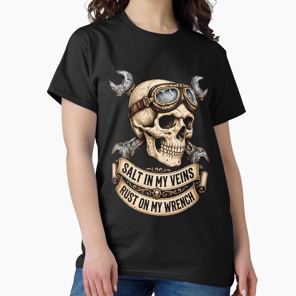 Biker Skull Skeleton Motorcycle Mechanic Garage by netimdomains