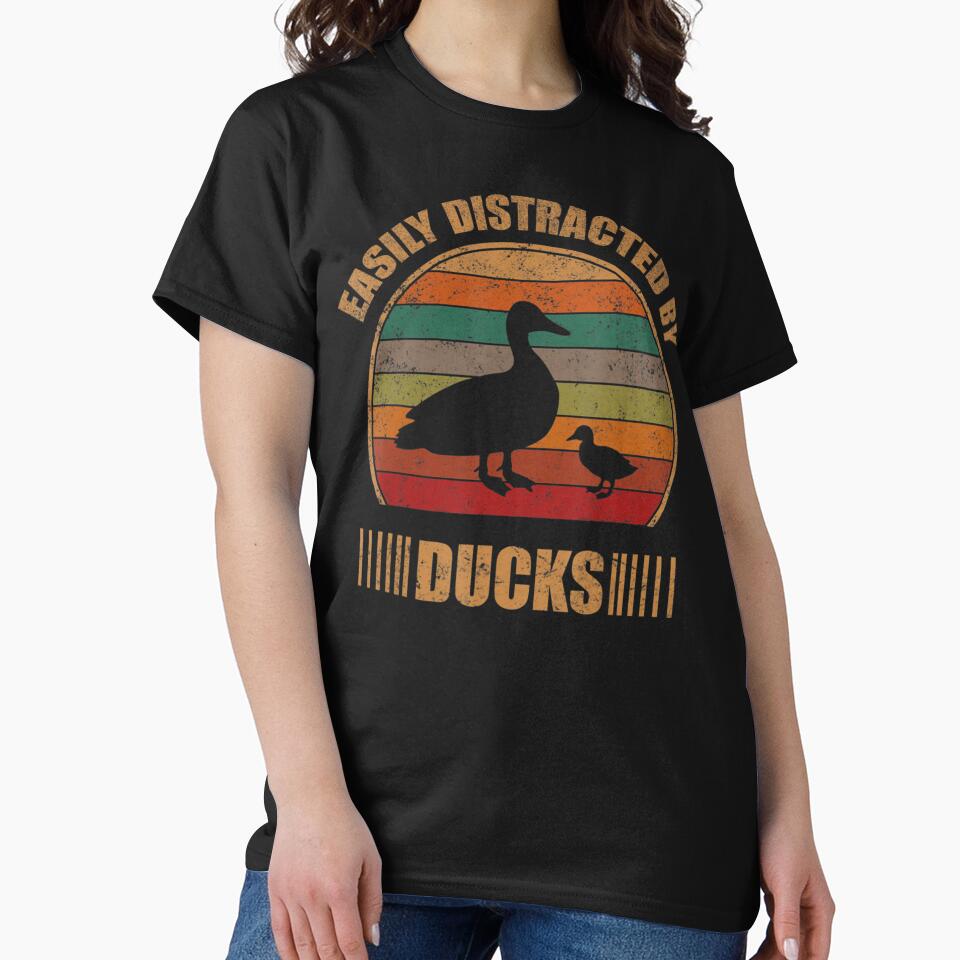 Retro Farmer Duck Lover Easily Distracted by Kogle Ersa