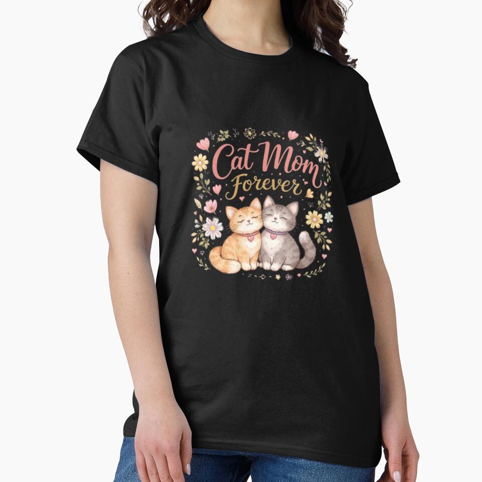 Cat Mom Forever – Cute Aesthetic Cat Lover Design for Proud Cat Moms by Sanika arts